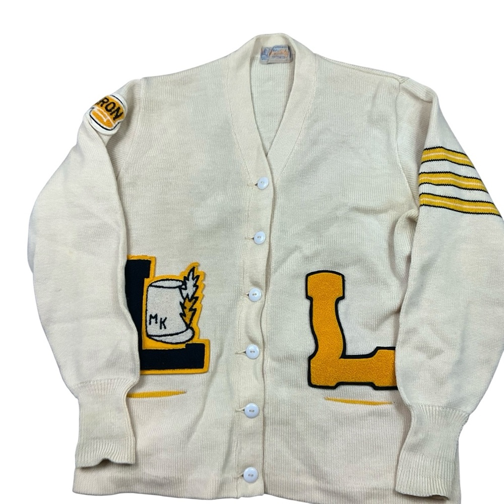 American Vintage Cream Cardigan with Yellow
